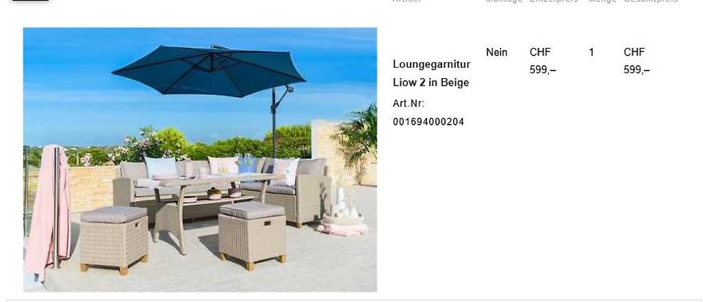 Set di tavolo e panche: Balkon Lounge Set Rattan inkl. Tisch & Hocker – Usato da Wettingen venduto da babananacake_ 3