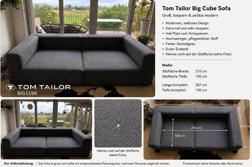 Sofas: Tom Tailor Big Cube Sofa – D'occasion à Hinwil par KimSchwegler