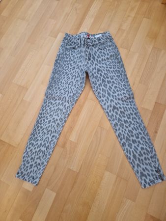 BuenaVista (Italy V 7/8): Jeans Leo-Muster, grau, Gr. XXS
