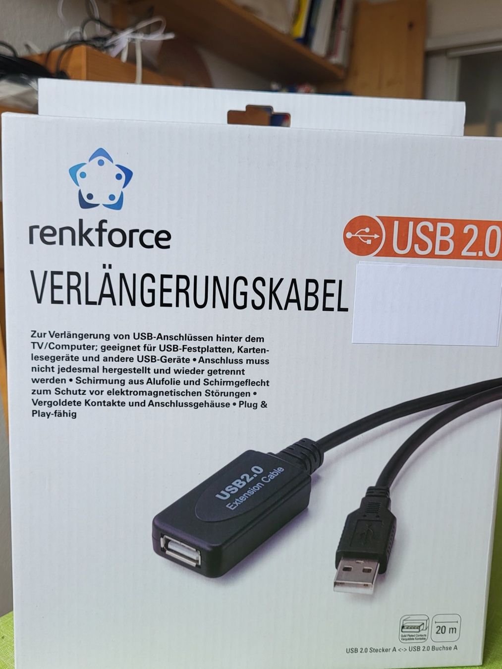 Cavi: Verlängerungskabel USB 2.0 - 20 m – Nuovo e nell'imballaggio originale da Bremgarten AG venduto da PurpleIbiscus