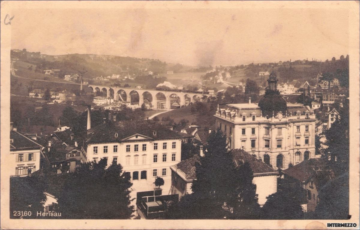 Ansichtskarten: Herisau AR // Dampf Bahn 1917 – Gebraucht aus Basel von intermezzo12