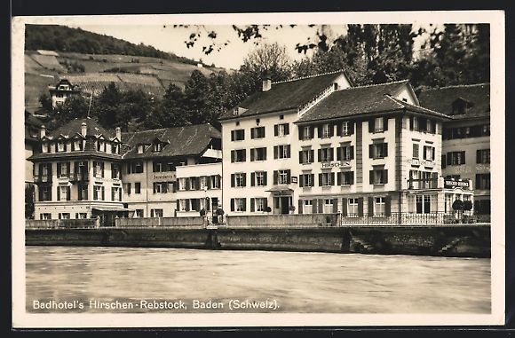 Cartoline postali: AK Baden, Badhotel Hirschen – Usato da Berlin venduto da bartko-reher