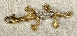Anhänger Charm G/WGold 750 Eidechse, 2 kl.Diamanten, bewegl.