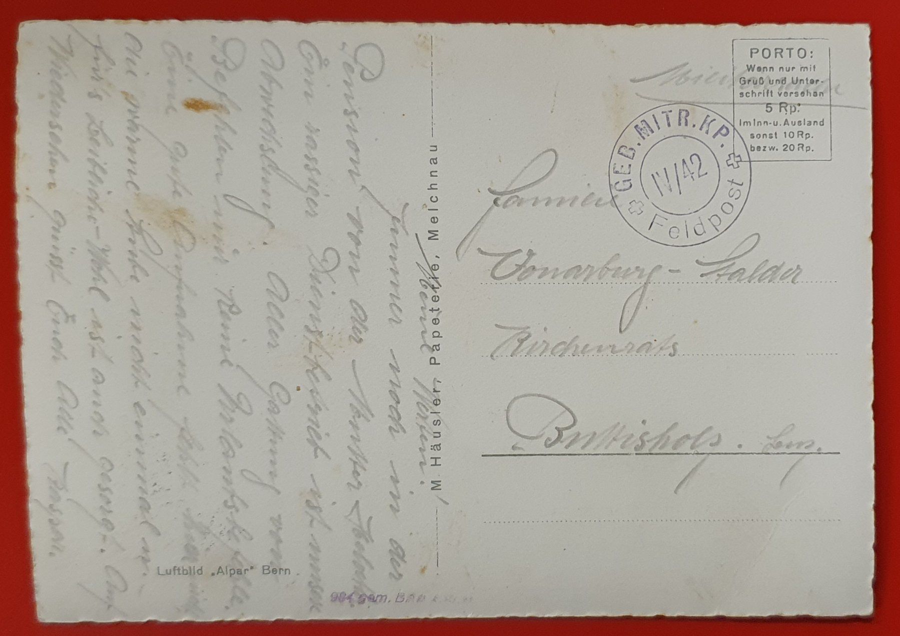 Cartoline postali: Fliegeraufnahme Melchnau – Usato da Kreuzlingen venduto da Rschweiz1 1