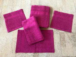 5-teiliges Frottée Handtuch-Set, Farbe beere "NEU"
