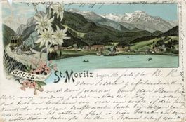 St. Moritz   GR  mit Postkutsche      um 1896