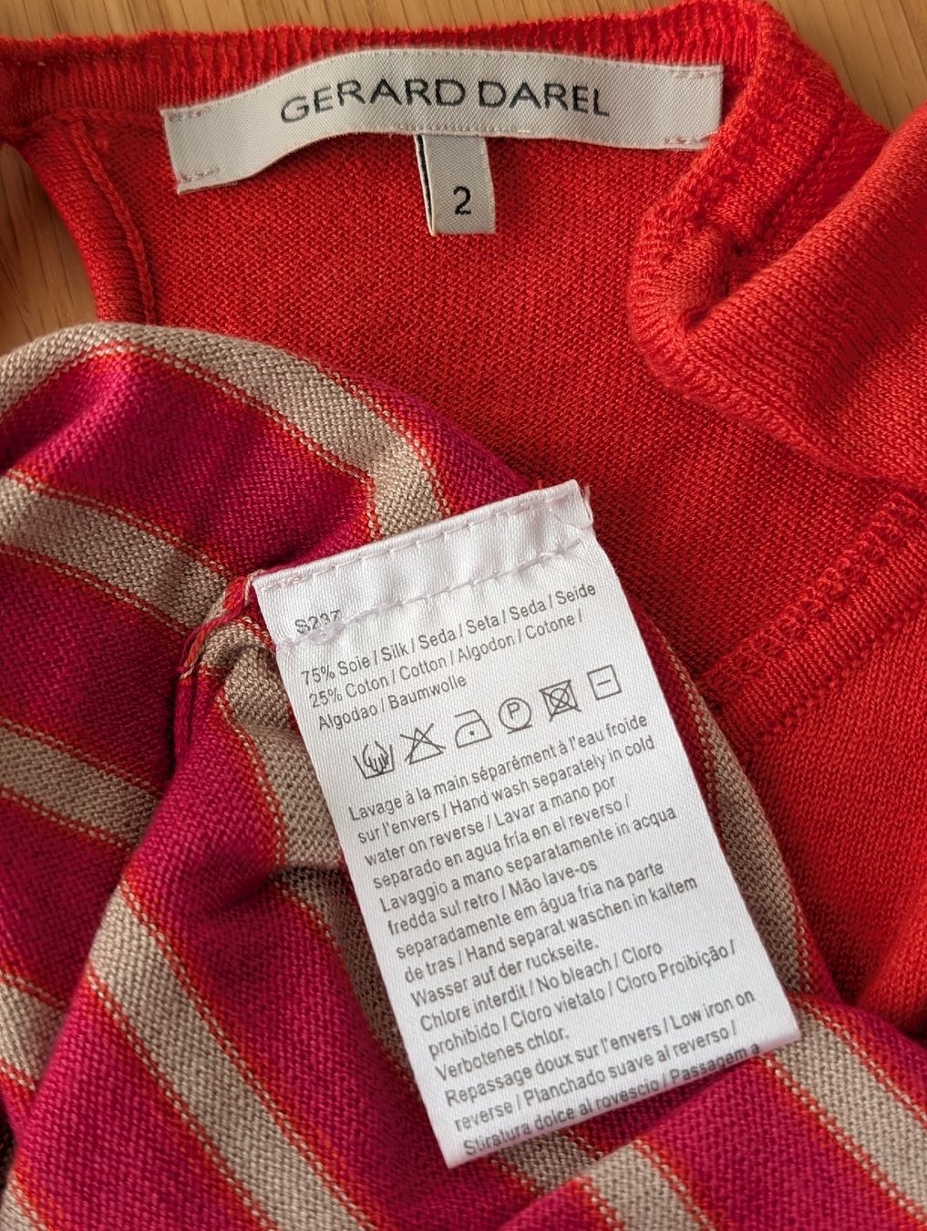 Gérard Darel Maglioni & Felpe: Gerard Darel Pullover aus Seide Gr. S, pink/orange gestreift – Usato da Basel venduto da an_v7yj 6