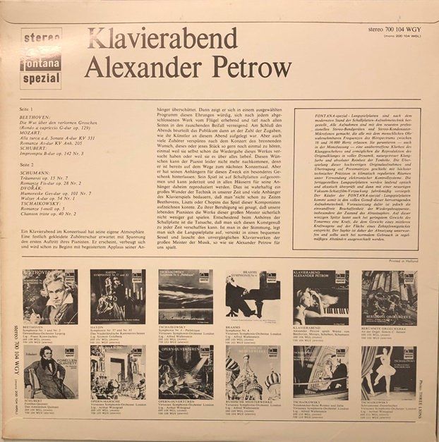 Dischi in vinile: Alexander Petrow - Klavierabend (LP) – Usato da Grüningen venduto da azulamarillo_vinyl 1