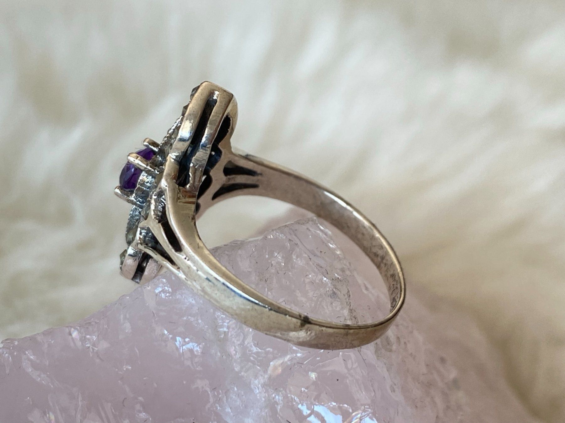 Anelli: Ring Silber 925 mit violettem Stein – Usato da Istighofen venduto da Ringparadies 1