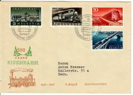 100 Jahre Eisenbahn mit schöner Illustration 1947