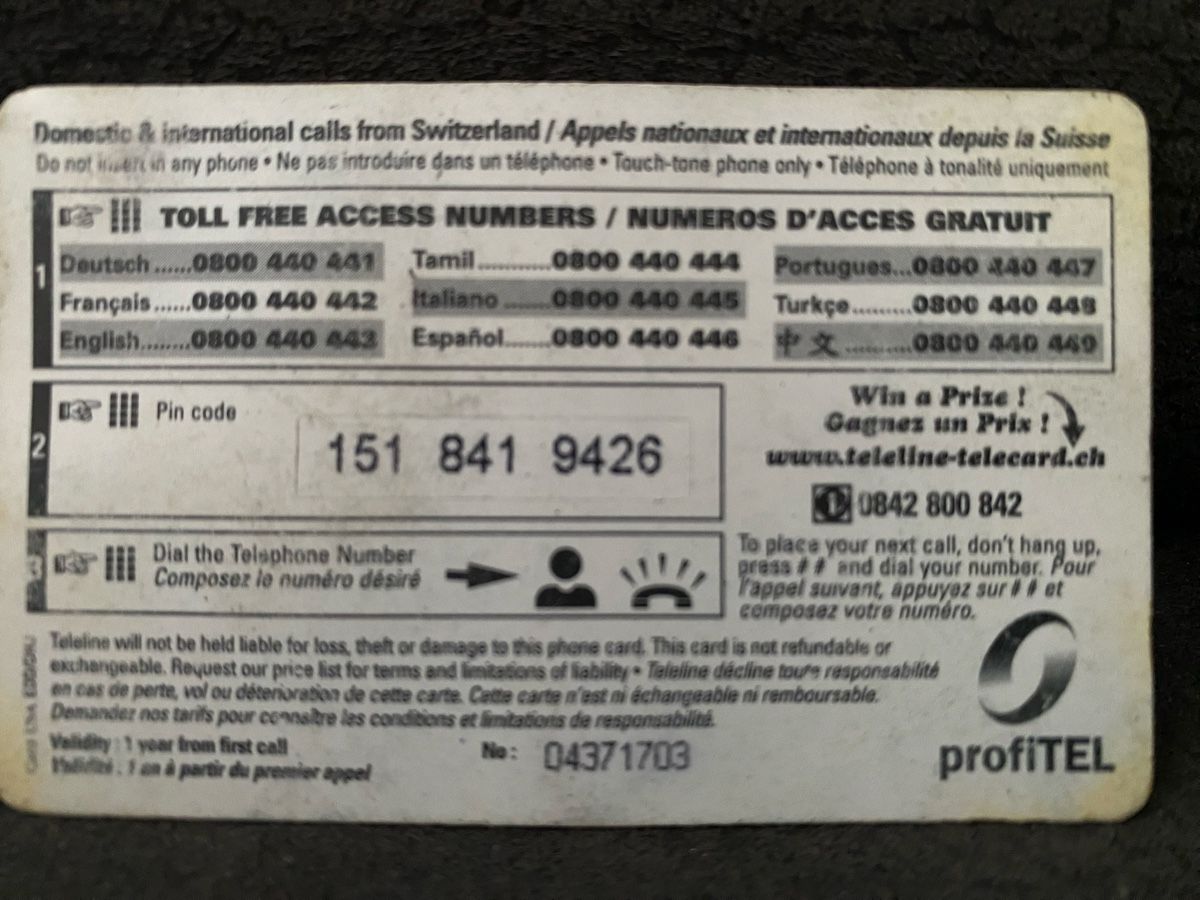 Telefon- & Taxkarten: Teleline – Defekt aus Lausanne von babacard10 1