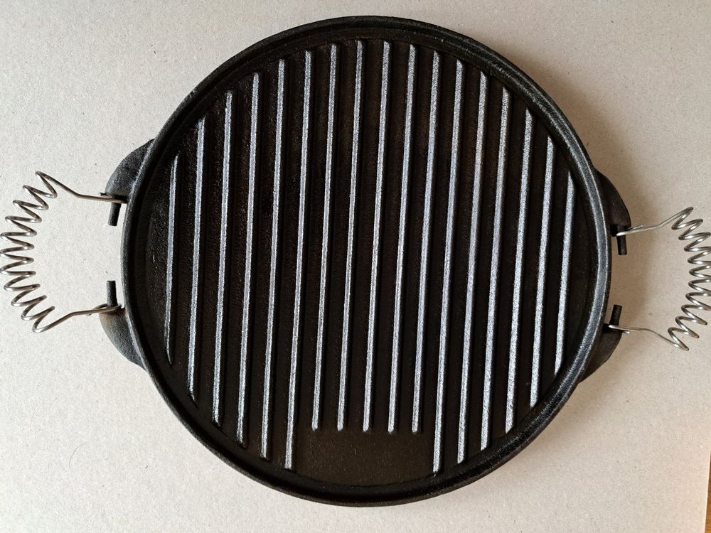 HAWOK Gusseiserne Grillplatte – 24,1 Cm Rund, Vorbehandelt, Für Herd, Grill & Lagerfeuer