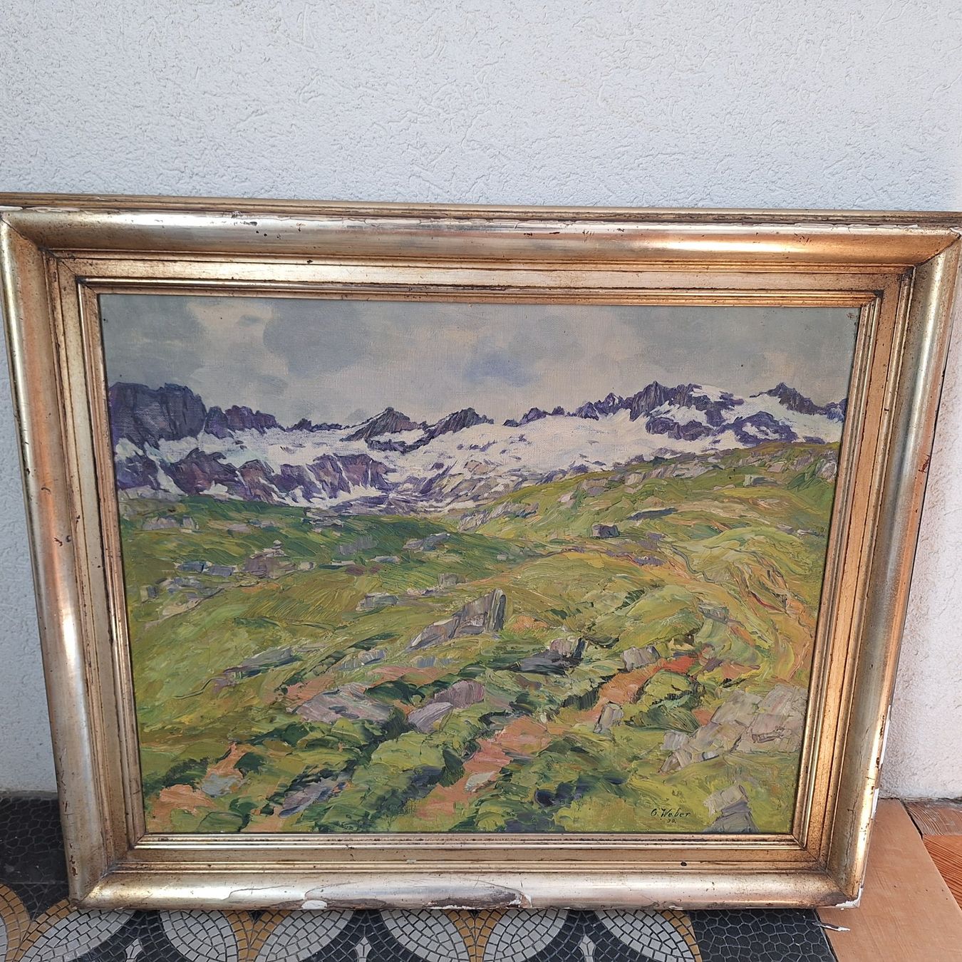 Tableaux: Grosses Gemälde, schöner Wanderweg, gebrauchter Rahmen – D'occasion à Winterthur par ric_rl7n