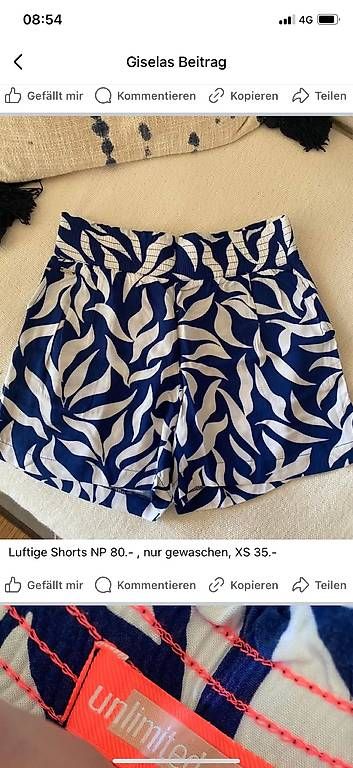 Pantaloni: Luftige Sommer Shorts NEU – Usato da Malters venduto da Gisi80 1