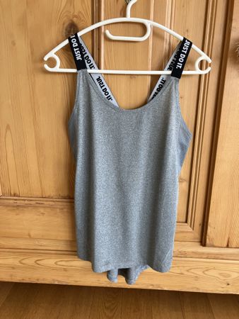 Nike Tanktop Grau mit "Just Do It" Trägern, Grösse M
