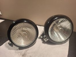 Zusatzscheinwerfer schwarz rund Set / NOS / HELLA