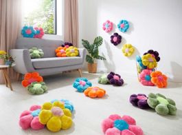 10x Coussins fleurs multicolores
