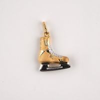 Goldanhänger 18K Schlittschuhe