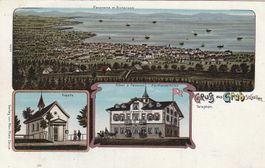 Grub-Litho-Hotel Fünfländerblick-Kapelle-Blick auf Bodensee.