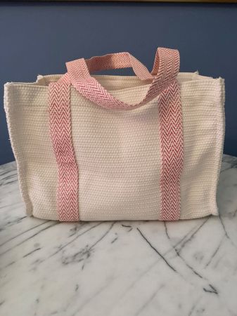 Tote Bag Stoff blanc cassé Leinenoptik