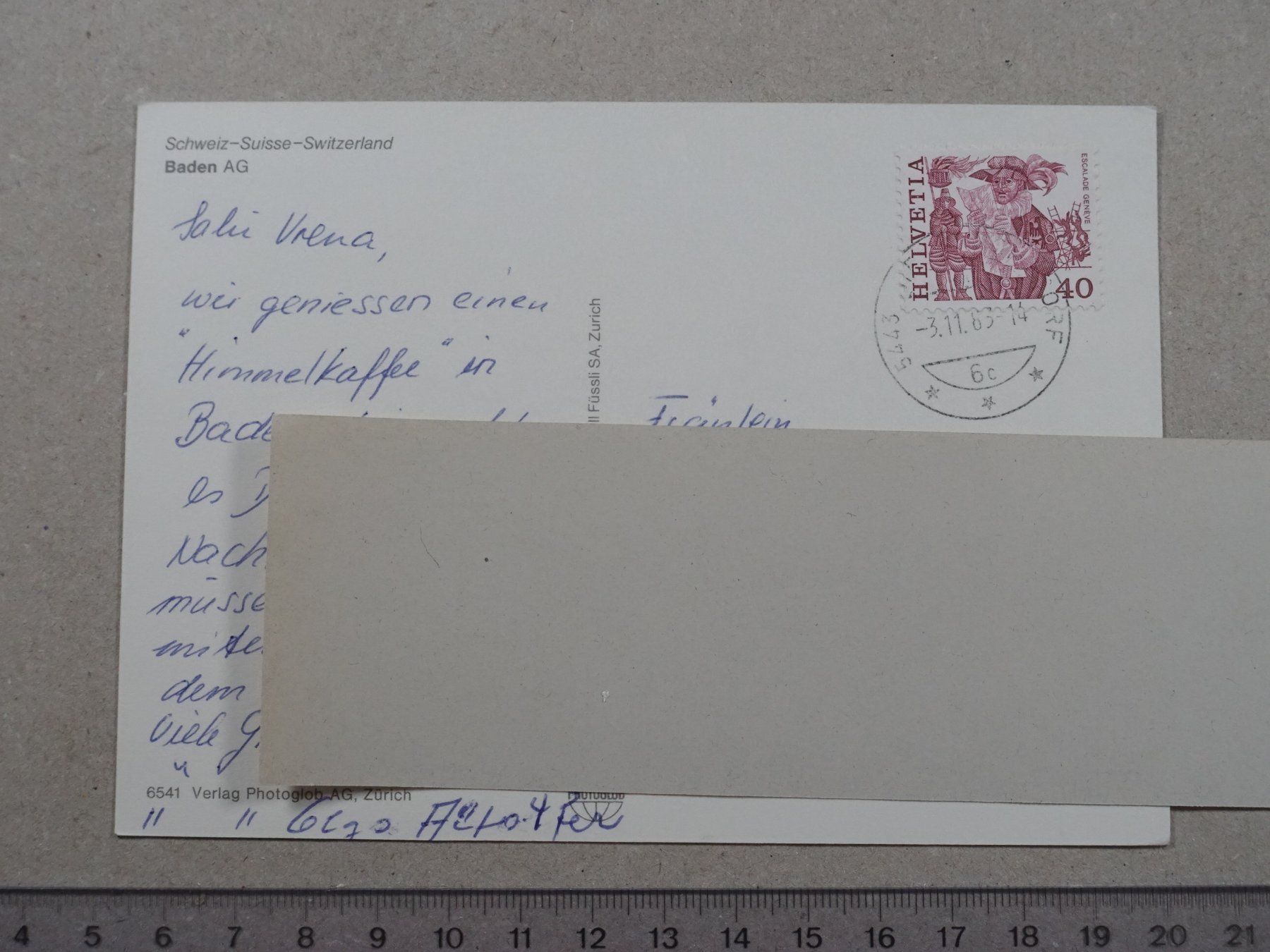 Ansichtskarten: Baden, 1983 – Gebraucht aus Lenzburg von fh1 1