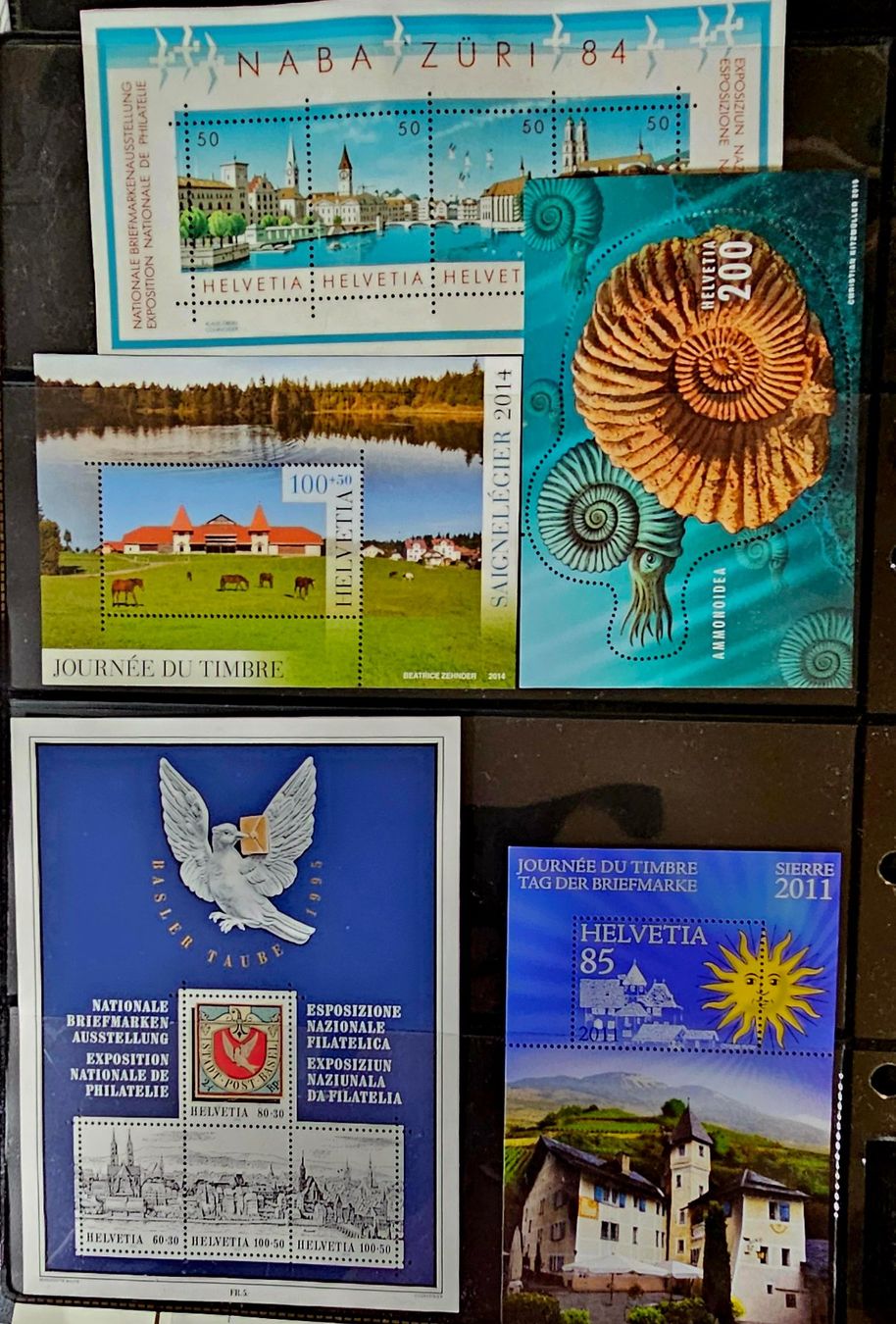 Alle Briefmarken: SCHWEIZ 5 Blocks ** – Neu (gemäss Beschreibung) aus Les Valettes von Nuba1