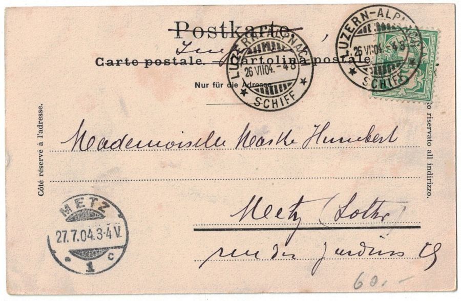Cartoline postali: Engelberg, Wasserfall, belebt, gelaufen 1904 – Usato da Frauenfeld venduto da POML 1
