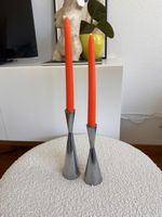 2 Vintage Erika Pekkari Kegel Kerzenständer chrom Ikea