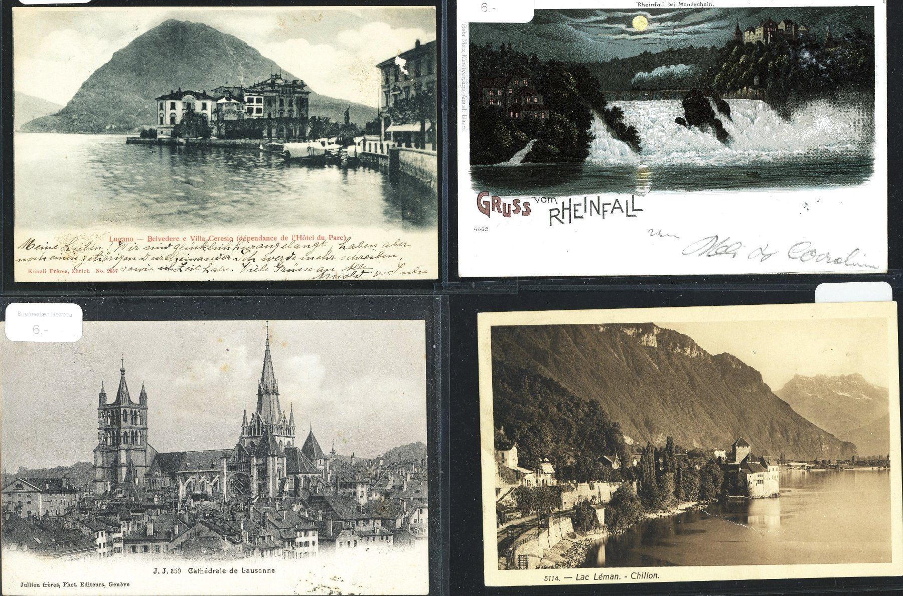Cartoline postali: ab 1899: Lot mit 15 Ansichtskarte Schweiz, dabei Lithos – Usato da Basel venduto da Strubelibs 7