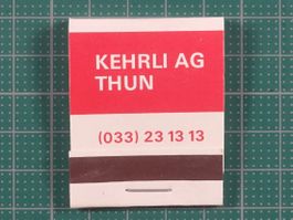 Thun, Kehrli AG, alte Zündholz Briefchen (vollständig)