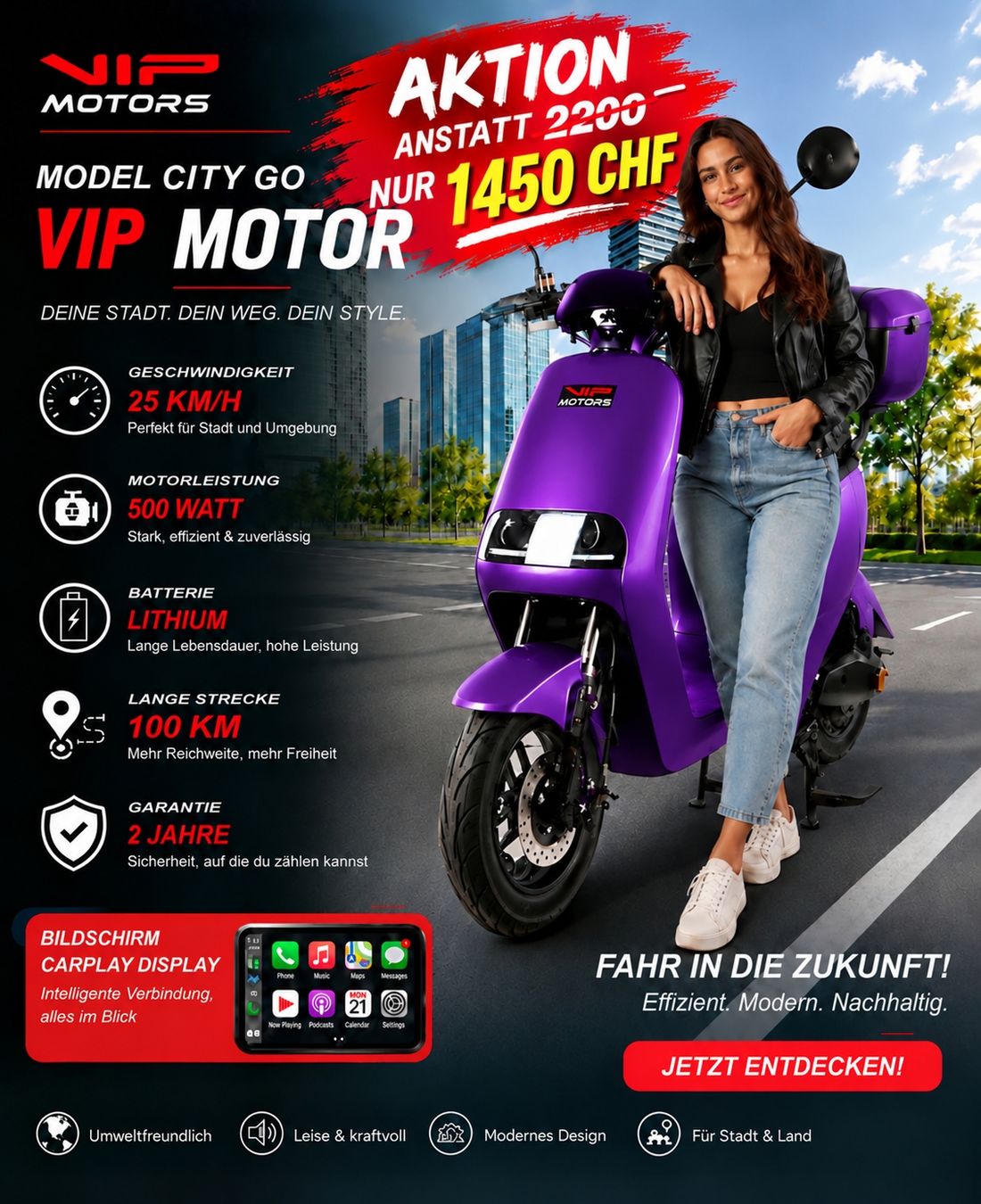 Scooters: Elektroroller  – Neuf avec emballage d'origine à Birsfelden par mot_p67c