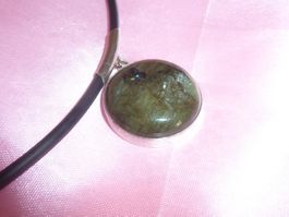 collier avec pendentif silber pierre de labradorite