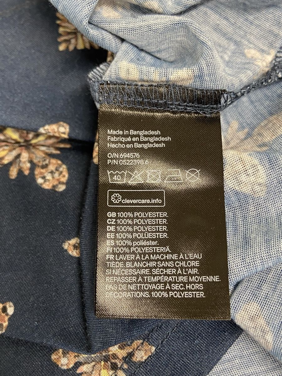 H&M Camicette: H&M Bluse Shirt blau Muster Gr. L – Usato da Fislisbach venduto da KolibriSecondhand 6