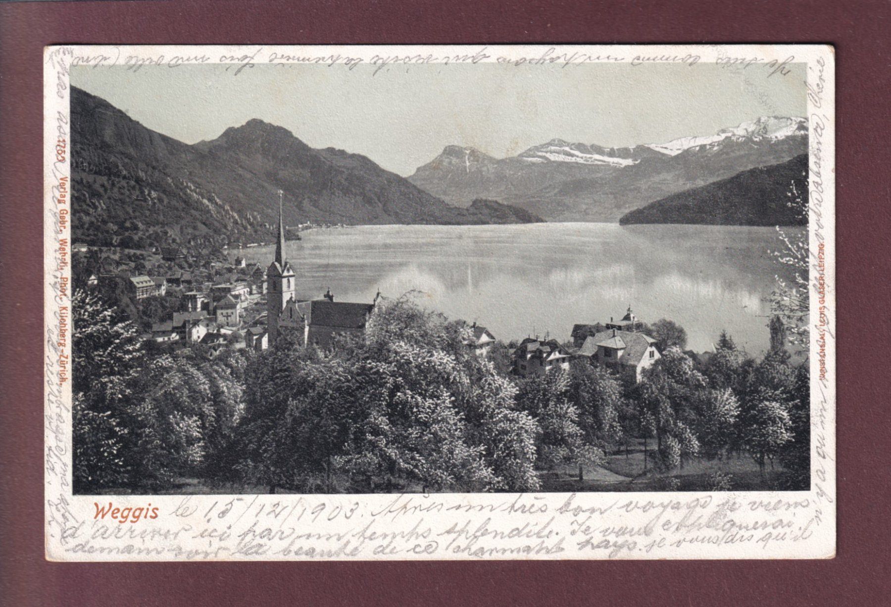 Cartoline postali: WEGGIS - 1903 – Usato da Pully venduto da nicecards