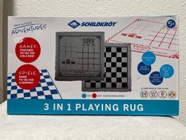 Schildkröt 3 in 1 Spielteppich Dame, Mühle,Tictactoe