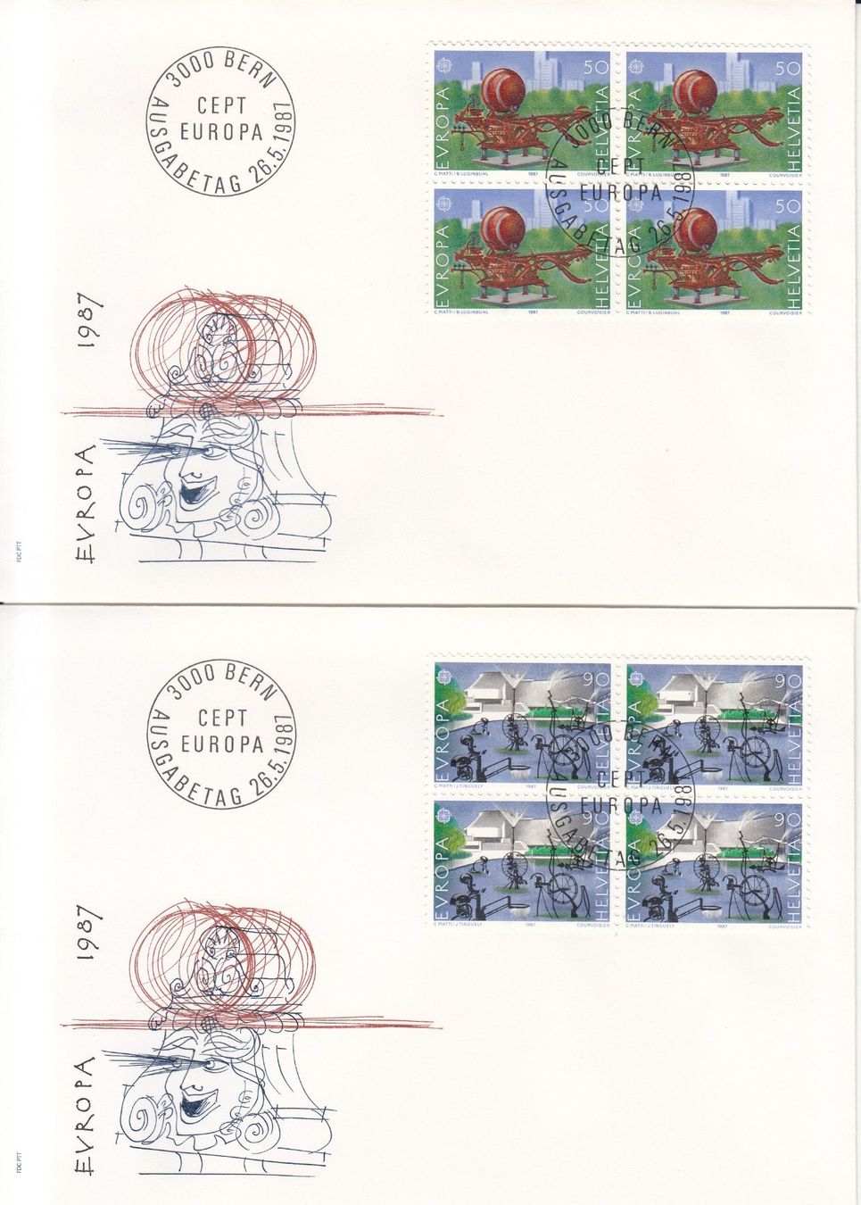 Tutti i francobolli: SBK 748 - 749 im 4er-Block FDC – Usato da Bürglen TG venduto da StampGraf