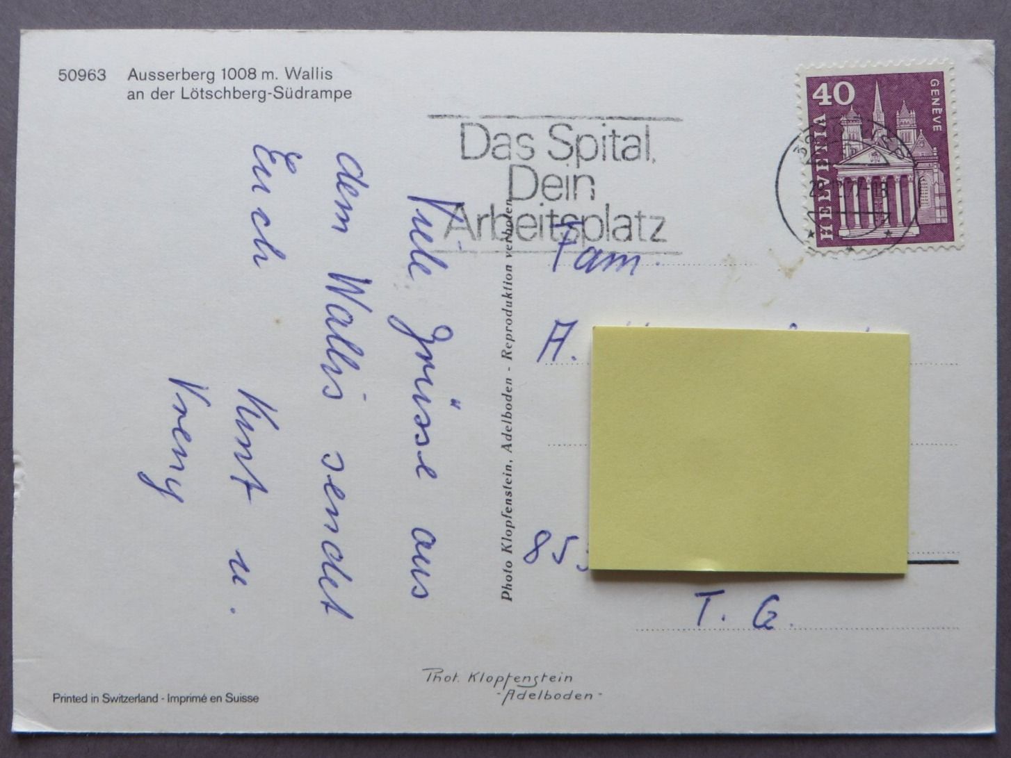 Ansichtskarten: ANSICHTSKARTE, AUSSERBERG WALLIS LÖTSCHBERG SÜDRAMPE 1977 – Gebraucht aus Neuhausen am Rheinfall von Arielle55 1