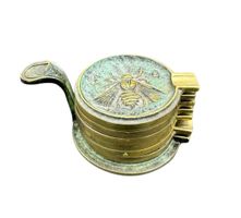 Aschenbecher-Set - Messing/Gold - Münzen Griechenland - Vint