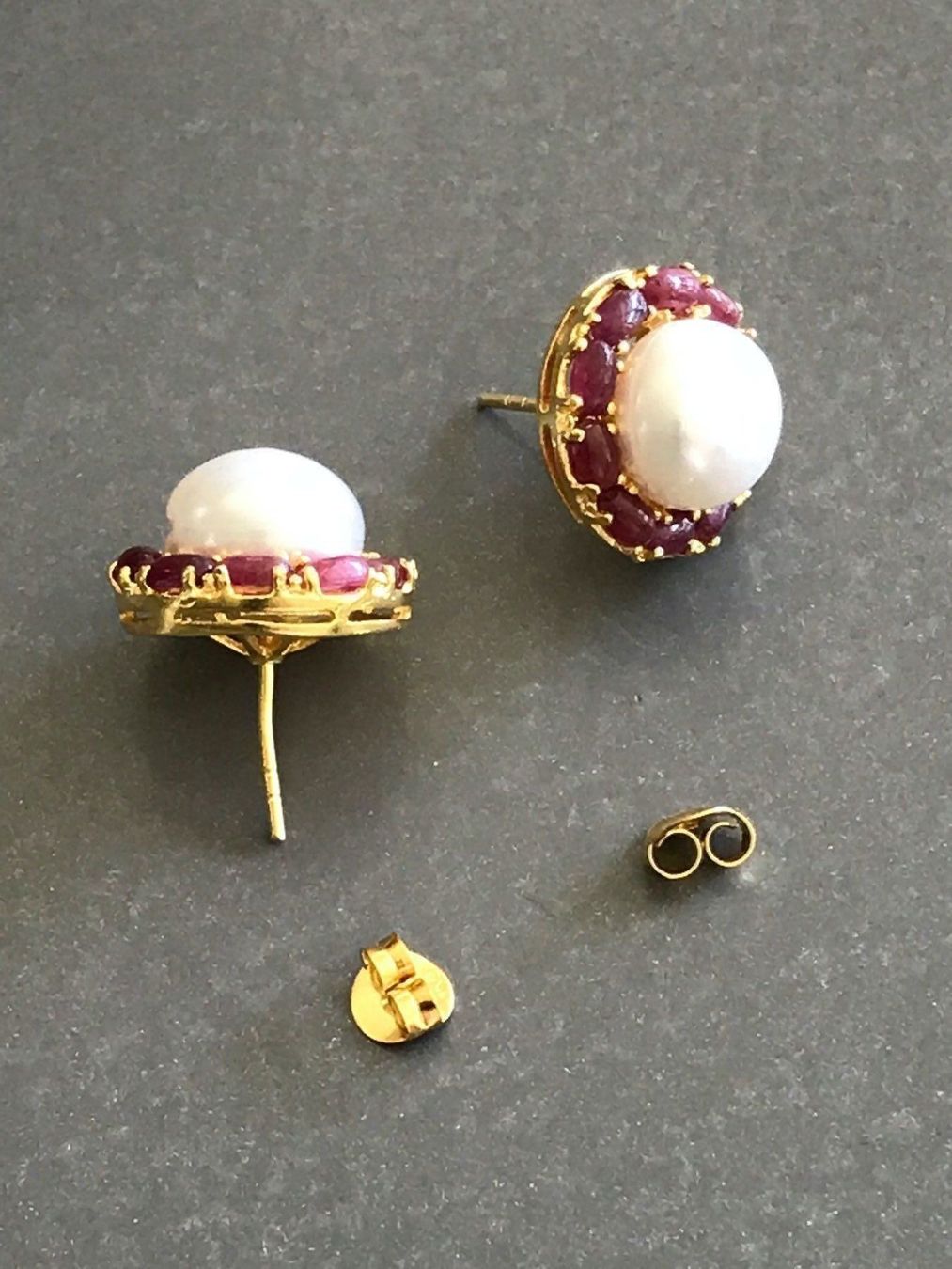 Ohrringe & -stecker: XL Perl Perlen Rubin ruby Ohrstecker 20m, sehr festlich! – Neu (gemäss Beschreibung) aus Basel von gretchen03 4