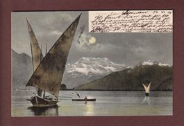 BARQUE DU LEMAN - Clair de lune - 1905