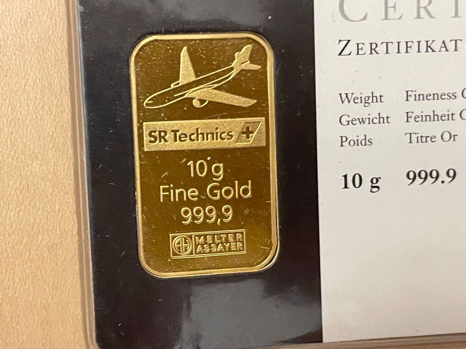 Edelmetalle: 10g  SR Technics, Millennium 2000,  Kinebar Goldbarren – Neu und originalverpackt aus Weinfelden von  2