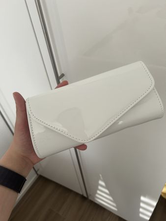 Clutch/ kleine weisse Handtasche