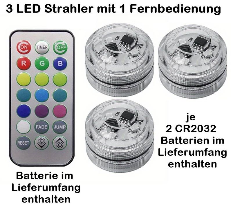 LED Strahler GU10 3W RGB + Kaltweiss Mit Fernbedienung 230V Memory