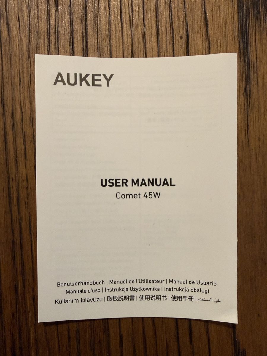 Aukey Caricabatterie: Aukey Comet 45W USB-C neuwertig grau – Nuovo (secondo la descrizione) da Luzern venduto da Roeschuko 7
