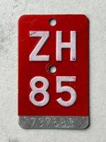 ZH 85 Velo Schild Fahrrad Schild von 1985