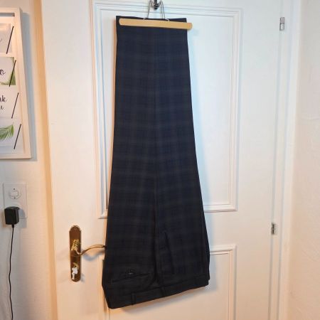 Herren Vintage Hose Gr. 52 Kurz 45% Schurwolle Kariert  -13