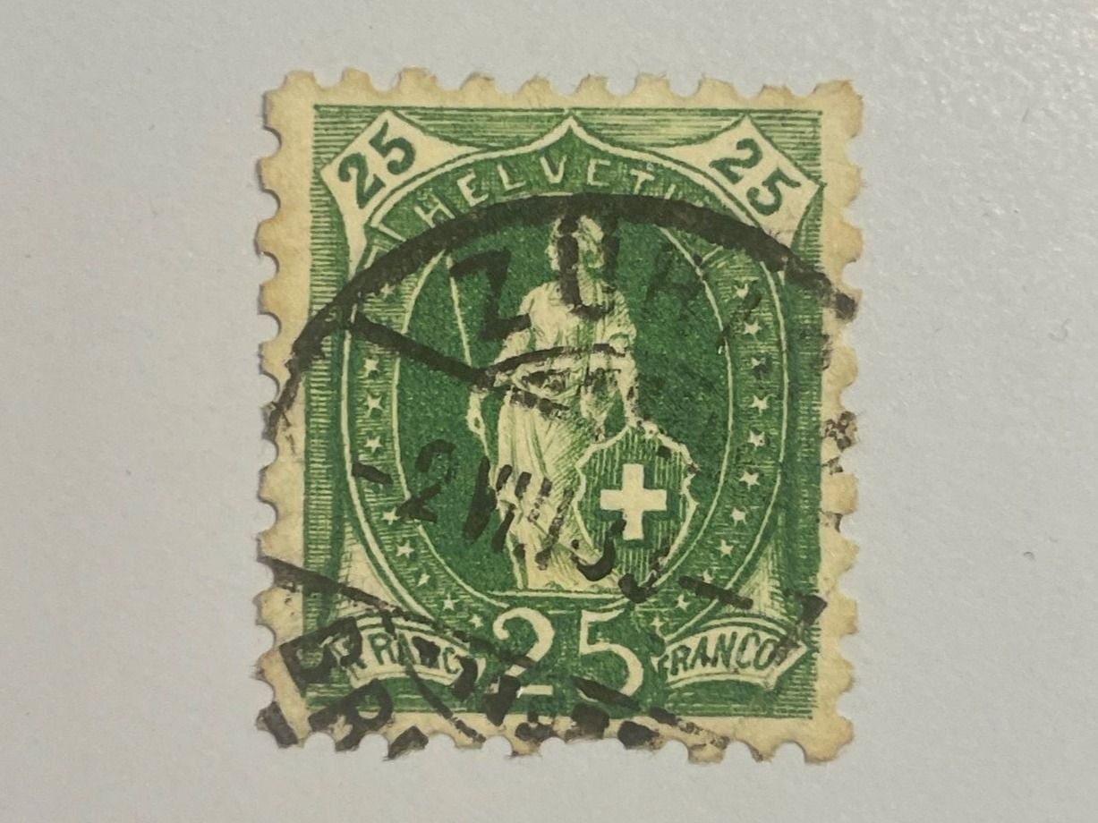 Tutti i francobolli: Stehende Helvetia ZNr, 67B – Usato da Küssnacht am Rigi venduto da POSTOMASTER