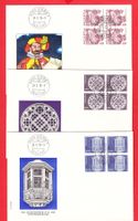 1978 Satz FDC 4er Blöcke Papieränderung Hoher Katalog