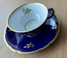 KPM Tasse mit Untertasse Kobaltblau Echtgold Verziert, Rar!