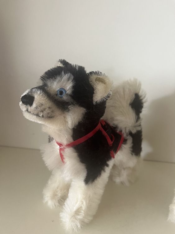 Uni-Toys Husky Yukon Plüschhund – Schwarz-weiß Liegend, 29 Cm, Kuschelweich & Naturgetreu
